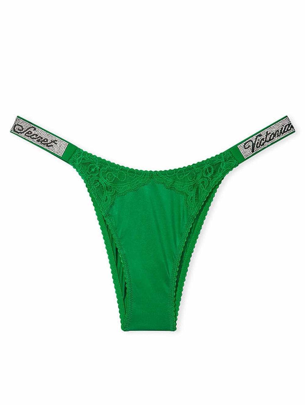 Verdant GREEN Victorias Secret Bombshell SHINE Strap Smooth BRAZILIAN Panty